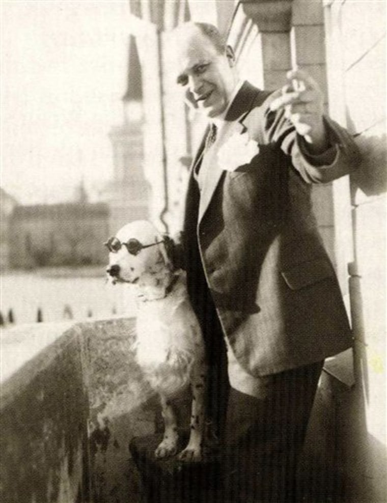 Tor Borg and his dog Jackie, who was dubbed Hitler by Borg's wife as it raised its paw for the Nazi salute. The Nazis started an investigation against the dog's owner, a 41-year-old wholesale merchant in Finland. 